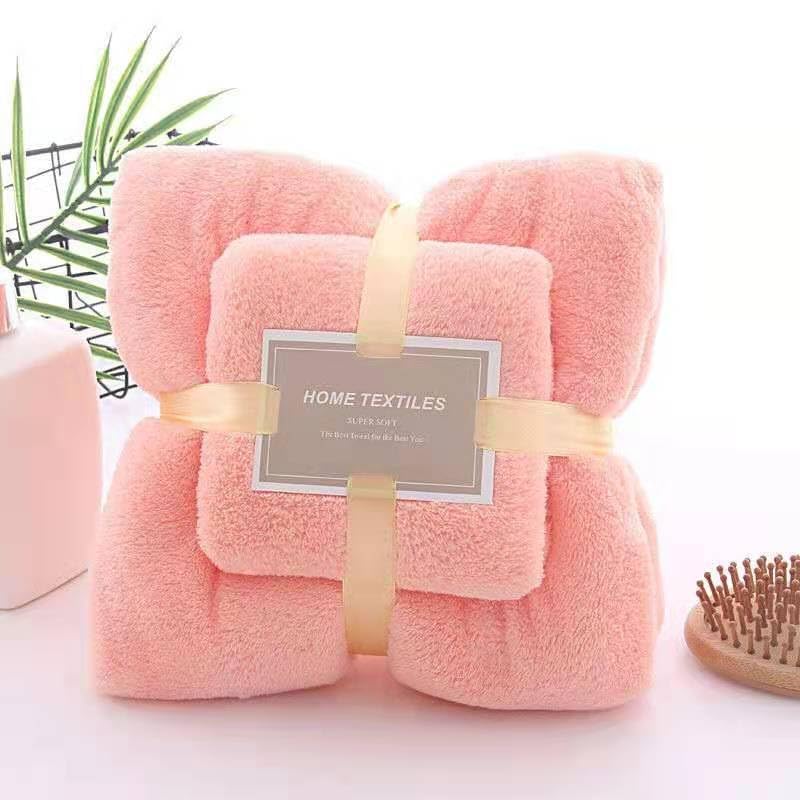 Homecloud Ultra Soft Bath & Face Towel Set 300 Gsm | 3x Softer Than Cotton Towels | Highly Absorbent & Ultra Fast Dry | Set Of 2 (Pink)