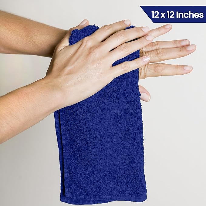 Jenny Denial 100% Cotton Soft Face Towel 1300 Gsm | Super Absorvent & Quick Dry - Pack Of 10 Pcs (Royal Blue)