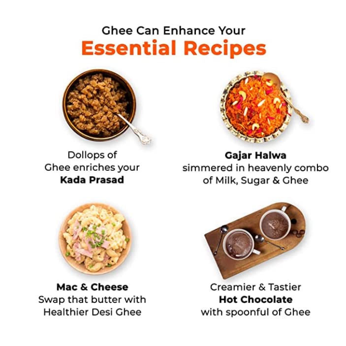 Premium Original Desi Ghee By Organo Mart | Rich Aroma Danedar Ghee Supports Digestion & Immunity Good For Health | (400ml) 13.5 Ounce | Jar Pack