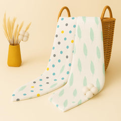 Organic Cotton Muslin Baby Bath Towel 200 Gsm | Cotton Cloth Premium Baby Washable Reusable, Absorbent, Extra Soft (Multi Dot & Multi Feather)- Pack Of 2