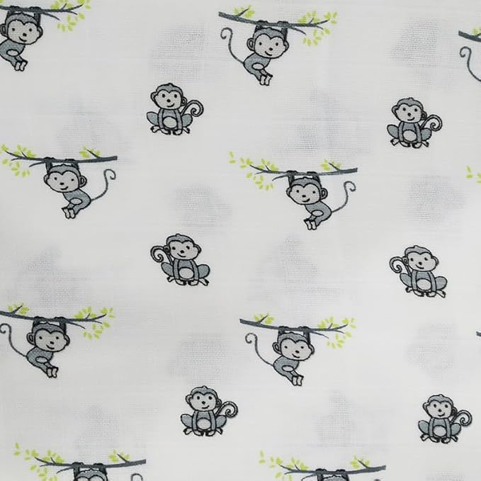 Organic Cotton Muslin Baby Bath Towel 200 Gsm | Cotton Cloth Premium Baby Washable Reusable, Absorbent, Extra Soft (Monkey Dot)- Pack Of 2