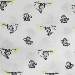 Organic Cotton Muslin Baby Bath Towel 200 Gsm | Cotton Cloth Premium Baby Washable Reusable, Absorbent, Extra Soft (Monkey Dot)- Pack Of 2