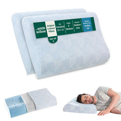 Cervical Pillow For Neck Pain & Shoulder Pain Relief, Orthopedic Pillow, Standard Size | Sky Blue, Cool Gel Memory Foam Pillow For Sleeping | Neck Support Medical Pillow - Set Of 2