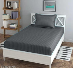 Bedsheet Single Bed With 1 Pillow Cover - 60 X 90 Inches, Dark Grey | Ideal For Home, Hotel, Guest House | Soft, Elegant Microfiber For Ultimate Comfort