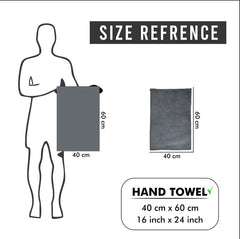 Super Soft Microfiber Breathable Face Towels 600 Gsm | Quick Dry Gym Sweat Towels Napkin For Hand (Blue, Purple & Grey) - 3 Pcs
