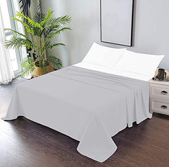 Single Bedsheets Size - 60 X 90 Inches, Grey | 750 Thread Count Sateen Finish Luxuries - Ideal For Guest Room, Hotel Quality | 1 Piece Bed Sheet