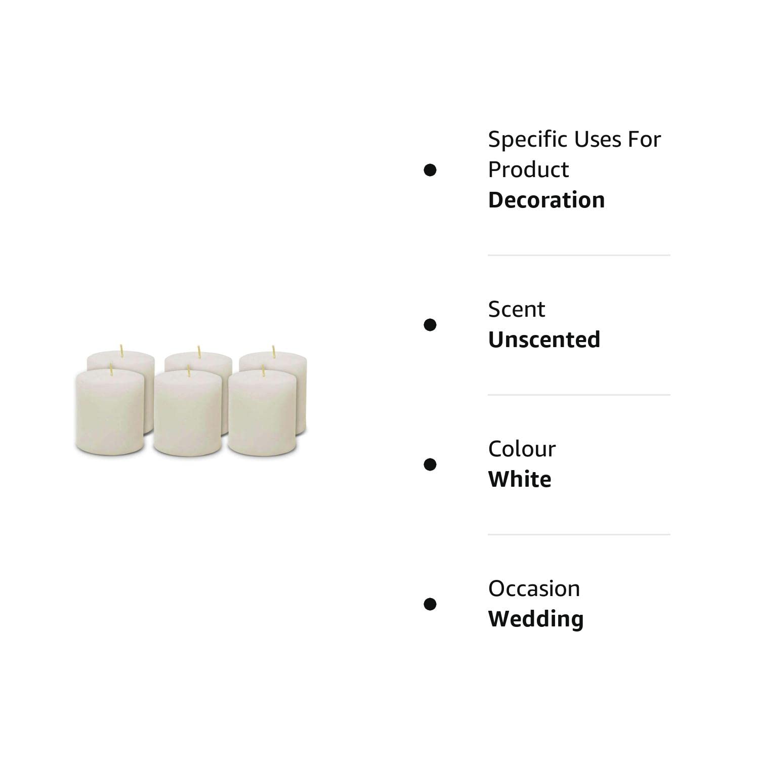 PILLAR CANDLE | PARAFFIN WAX CANDLE PACK OF 6 | BURNING TIME 30 HOURS