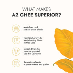 100% Natural A2 Gir Cow Ghee By Bhumi Organic | Naturally & Healthy Bilona Method Cow Ghee | (1 Litr) 33.8 Ounce | Jar Pack