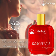 Sabates Rosy Pearls Eau De Parfum 50ml 1.6 Fl.oz. | Perfect For Casual Hangouts & Occasions | 100% Liquid Perfume Without Gas