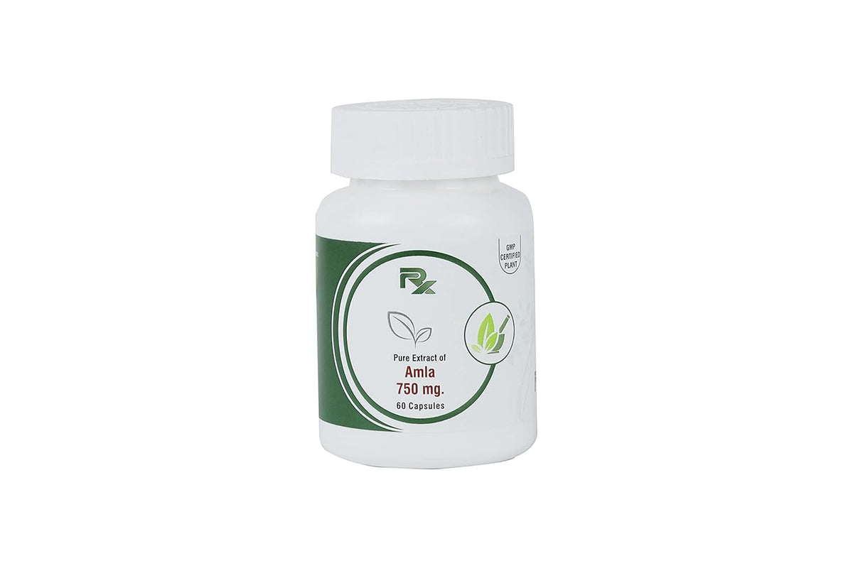 Rx Healthcare Limited Amla Ayurvedic Herbal Immunity Booster Capsule 750mg | 60 Capsules 100gm 0.2lbs