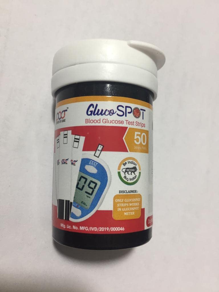 Gluco SPOT Blood Glucose Test Strips - 50 Strips | Glucometer Strips