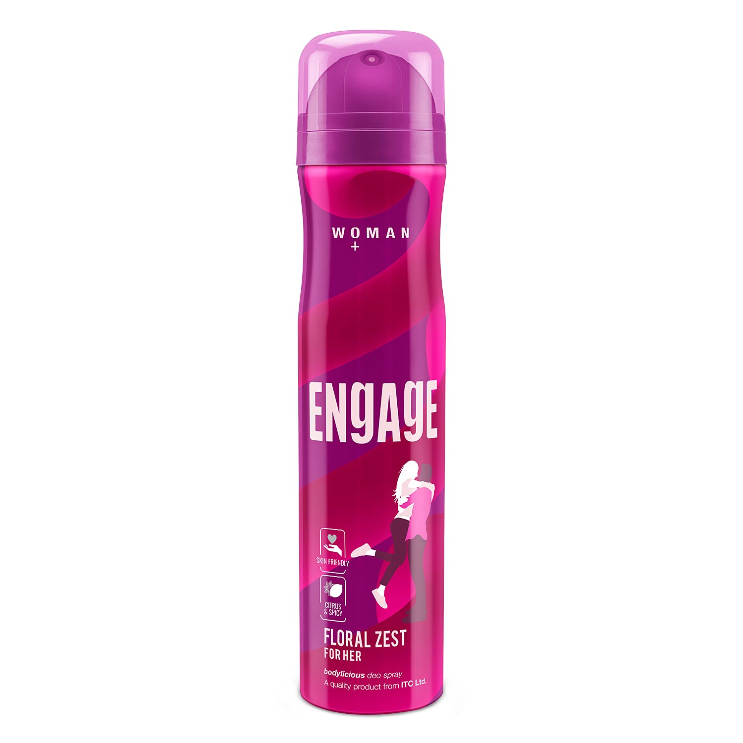 Engage Nudge Deodorant For Men Spicy & Woody S 220ml 7.4 Fl.oz. & Zest Deodorant For Women  Citrus & Floral , Skin Friendly 150ml 5 Fl.oz.