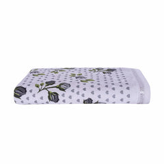 Rangoli Rose & Heart 100% Cotton Bath Towels 450 Gsm | Ultra Soft & Super Absorbent Bathing Towel (Grey)