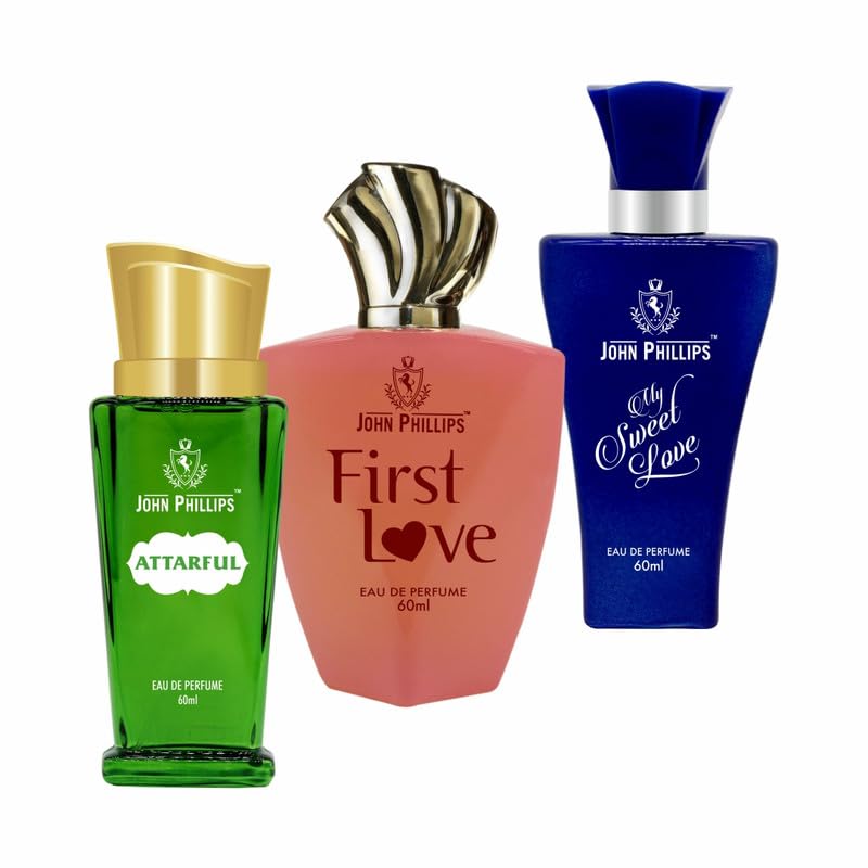 John Phillips Attarful + First Love + My Sweet Love Eau De Parfum 60ml 2 Fl.oz. Each Pack of 3 For Men & Women