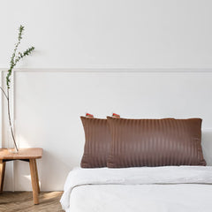 Premium Hotel Quality Soft Polyester Blend Fiber Pillow, Brown - 16x24 Inch | Standard Size, Neck Support, Washable, Removable Cover | Bed Pillow, Comfortable Pillow - Set Of 2