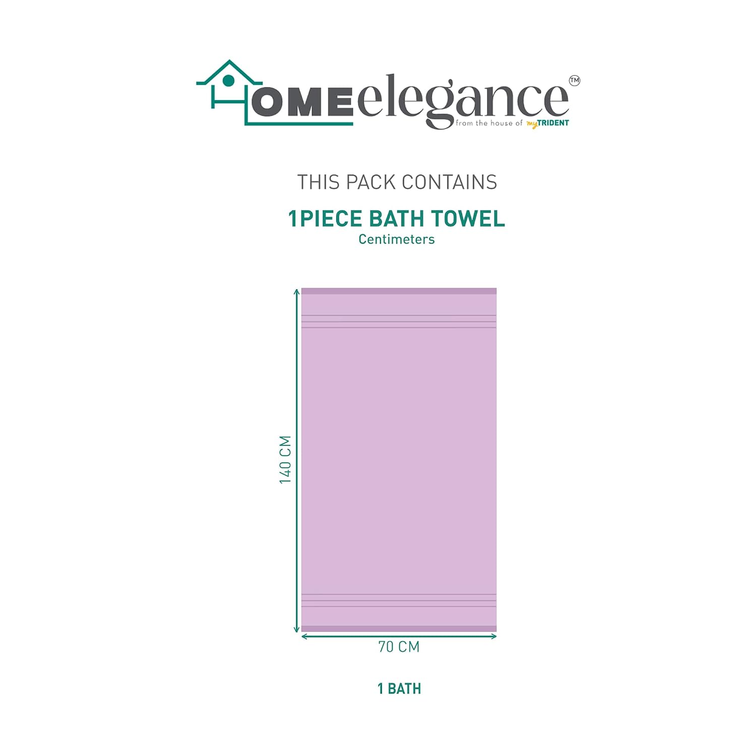 Home Elegance 100% Cotton Comfort Living Bath Towel 400 Gsm (Violet Sky)- Pack Of 1