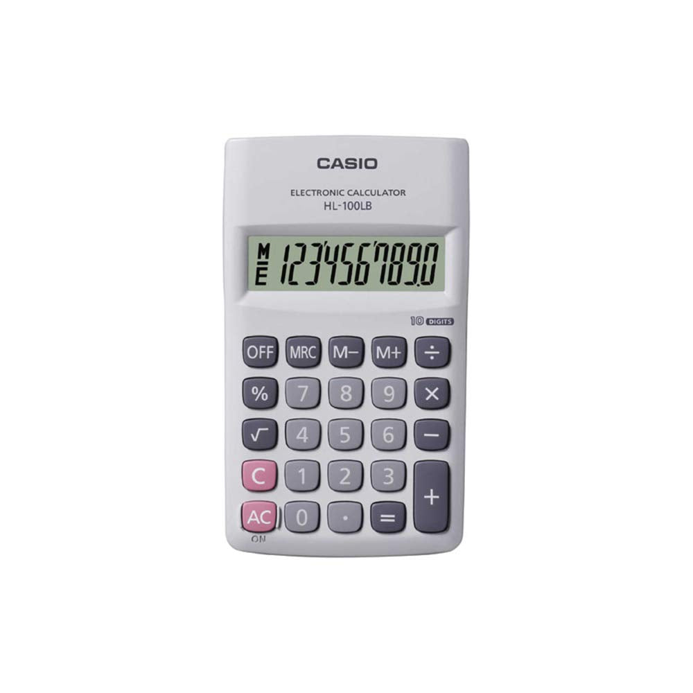 Casio HL-100LB Portable Calculator, 10 Digit & Casio HL820LV-BK Portable Calculator With Flap Cover | Pocket Size Calculator