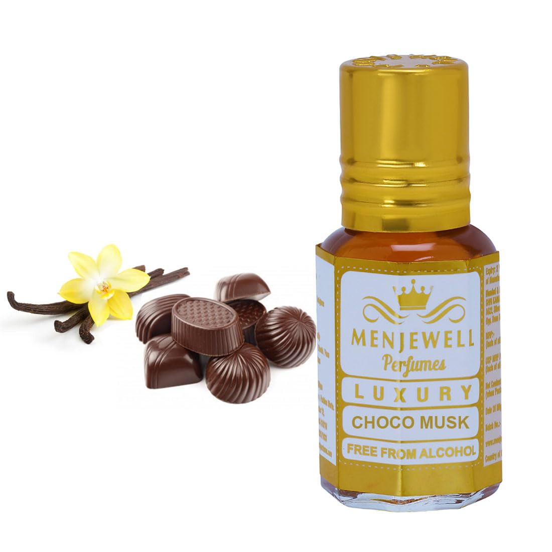 Menjewell Luxury Choco Musk Attar Perfume 12ml 0.4 Fl.oz. Unisex Fragrance | Long Lasting | Non Alcoholic