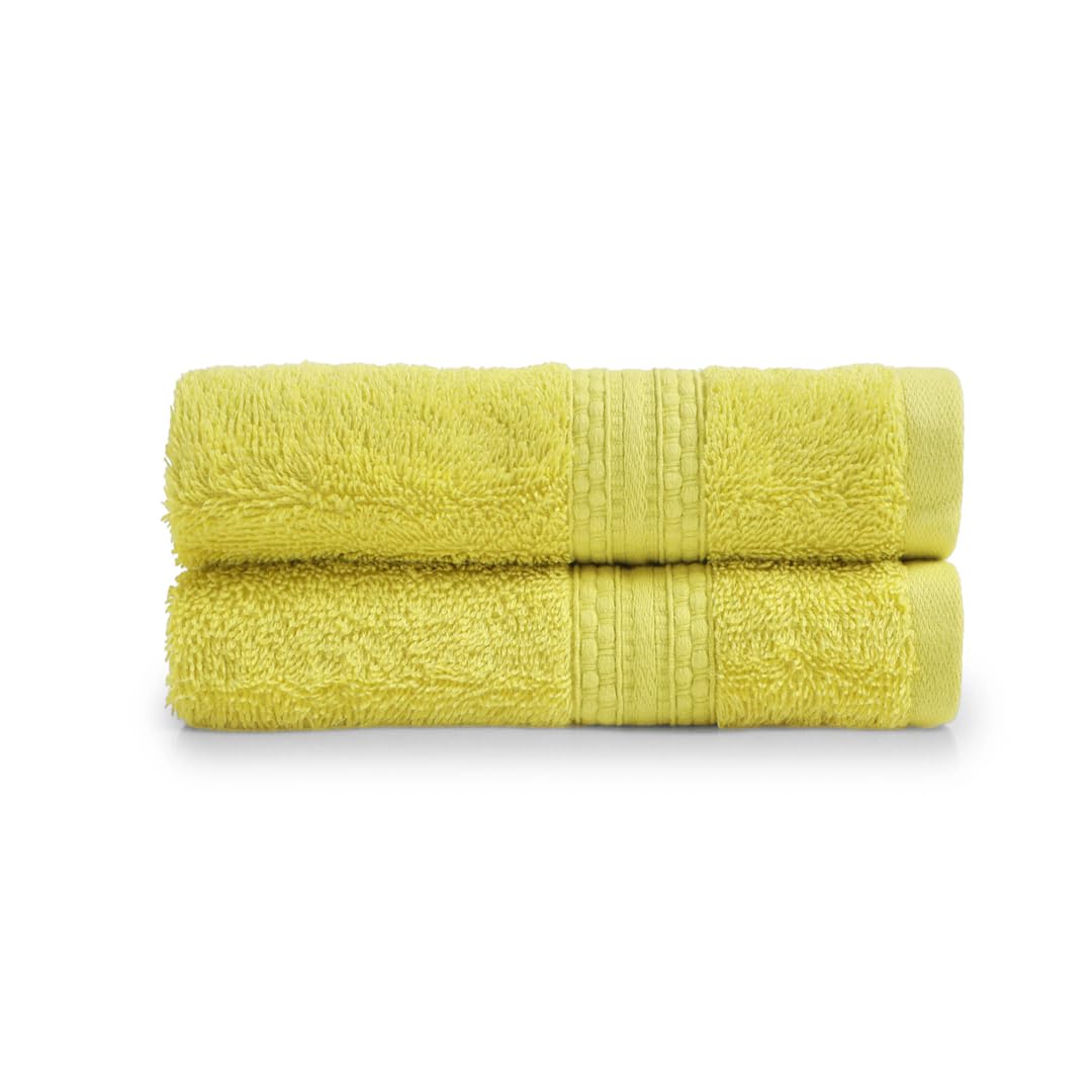 Livspace Paleto Collection Hand Towel 400 Gsm | 100% Cotton, Solid Dyed, Hand Towel Super Soft Absorbent (Apple Green) Set Of 2