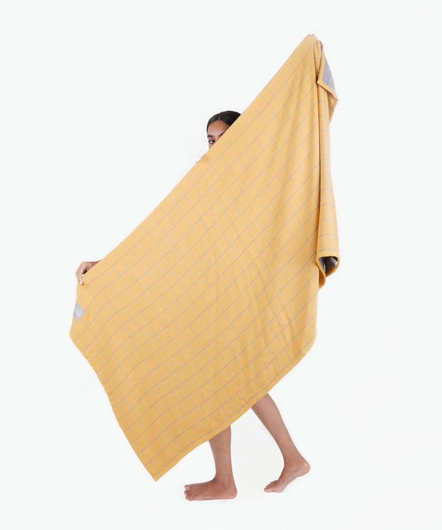 Doctor Towels, Banana Double Cloth Bath Towel 330 Gsm | Super Soft Towels For Sensitive Skin, Quick Dry Towels For Bath Large Size (Golden)