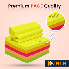 Self Sticky Notes - Pack Of 4 Neon Colors, 400 Sheets - Pack 100 Sheets Per Pad, 4 Color Pads
