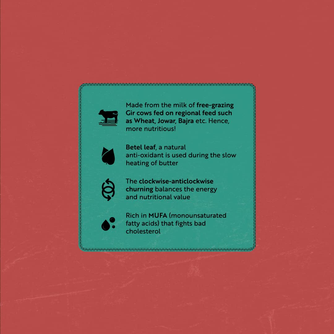 Premium A2 Gir Cow Ghee By oRegion | Delicious & Nutritious Healthy Desi Cow Ghee Good For Improves Digestion | (1 00ml) 3.3 Ounce | Jar Pack