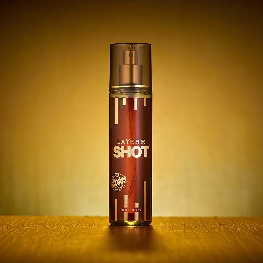 Layer'r Shot Gold Imperial Fragrant Body Spray 135ml 4.56 Fl.oz. | Perfect For Dailywear & Officewear