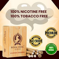 Royal Swag Ayurvedic Herbal Filter Bidi For Smoking 100% Tobacco-Free, Nicotine-Free Pack Of 200 Sticks With 20ml Shot Spray Satisfy Nicotine Craving Smoking Cessation