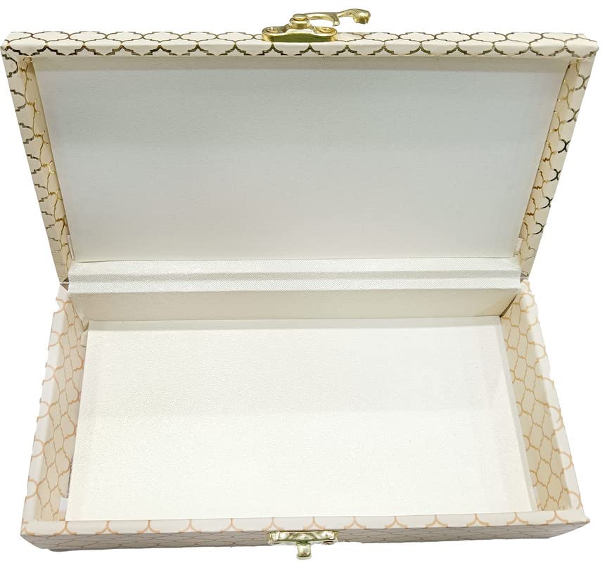 Designer Wodden Fancy Shagun Gift Boxes For Wedding, Shagun Cash Box Or Money Box With Mgi Printing For Wedding, Engagement, Holi, Diwali, Baby Showers, Colour - Gold