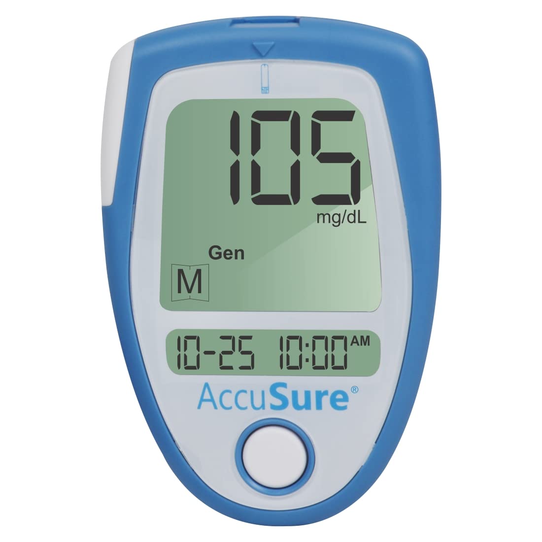 AccuSure Blood Glucose Monitoring System + Test Strips - 25 Strips, Multi Color