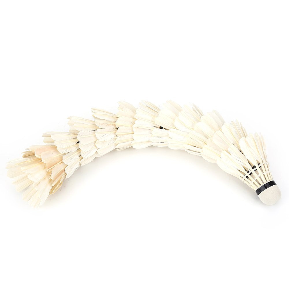 Zerone Badminton Feather Shuttlecocks , Suitable For Practice And Casual Playing | White Pack Of 12