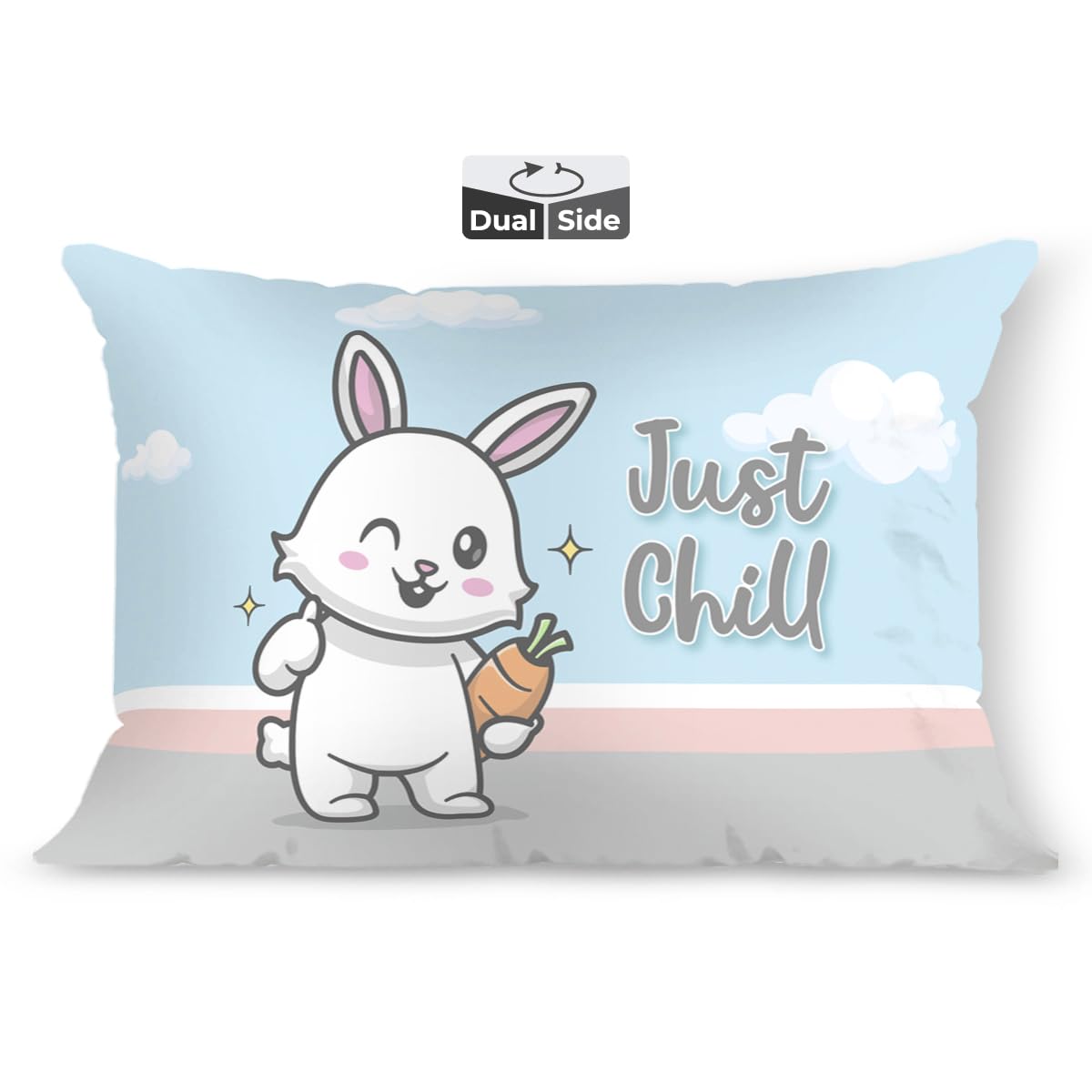 Kids Pillow Cushion With Super Soft Fabric Pillow - 12 X18 Inches | Animal & Cartoon Prints, Soft Pillow, Dual Sided Design | Multi-Purpose, Durable & Easy Care, Made In India - Design 18
