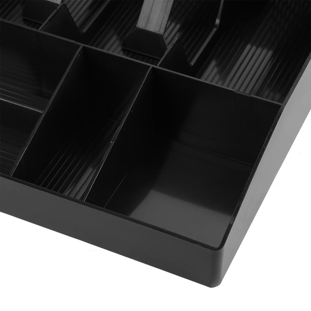 4 Slot Case Drawer, Counter Case Plastic Case Cash Register Box Cashier Coin Drawer Box Cash Drawer Tray, 32 * 27 * 6cm/12.60 * 10.63 * 2.36in, Colour - Black