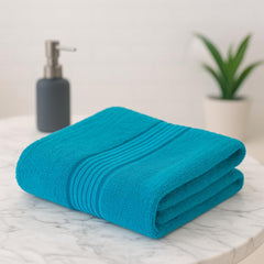 Akiko Home 100% Cotton Essential Series Bath Towel 400 Gsm | Soft, Absorbent, Quick Dry & Durable, Large Size Towel (Teal)