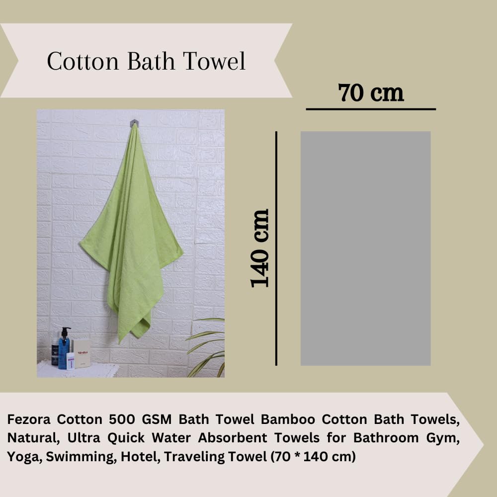 Fezora 100% Cotton Bath Towel 450 Gsm | Ultra Soft, Quick Dry, High Absorbency, Skin-Friendly Large Size Bath Towel (Parrot)