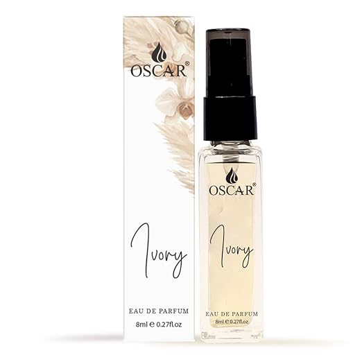 Oscar Ivory Mini Pocket Perfume For Women 8 Ml 0.2 Fl.oz. | Patchouli & Powdery Notes | Mini Perfume | Travel Size Perfume | Floral Fragrance | Edp | Women & Girl