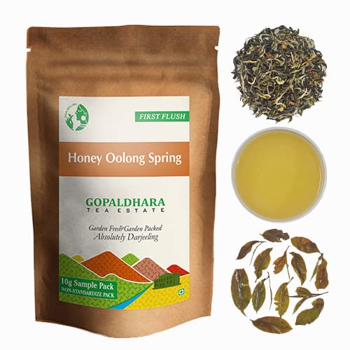 Gopaldhara Darjeeling Tea Finest Rohini First Flush Tea Sample Pouches - Pack Of 4 Teas X 10gm, 0.35 Ounce Each | First Flush Low Caffeine Loose Leaves