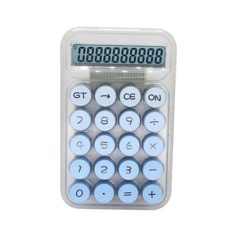 Td Creation Big 12 Digit Desktop Calculator | Sensitive Big Buttons, Battery & Solar Powered, Ideal For Home And Office Use (Omber Sky Blue)