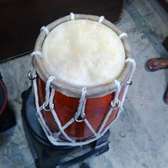 Professional Wooden Dholak For Orchestra With Carry Bag - Perfectly Symmetric Round Dholak | Dholak For Festival, Wedding, Satsang - Very Easy To Tune, Easy To Learn