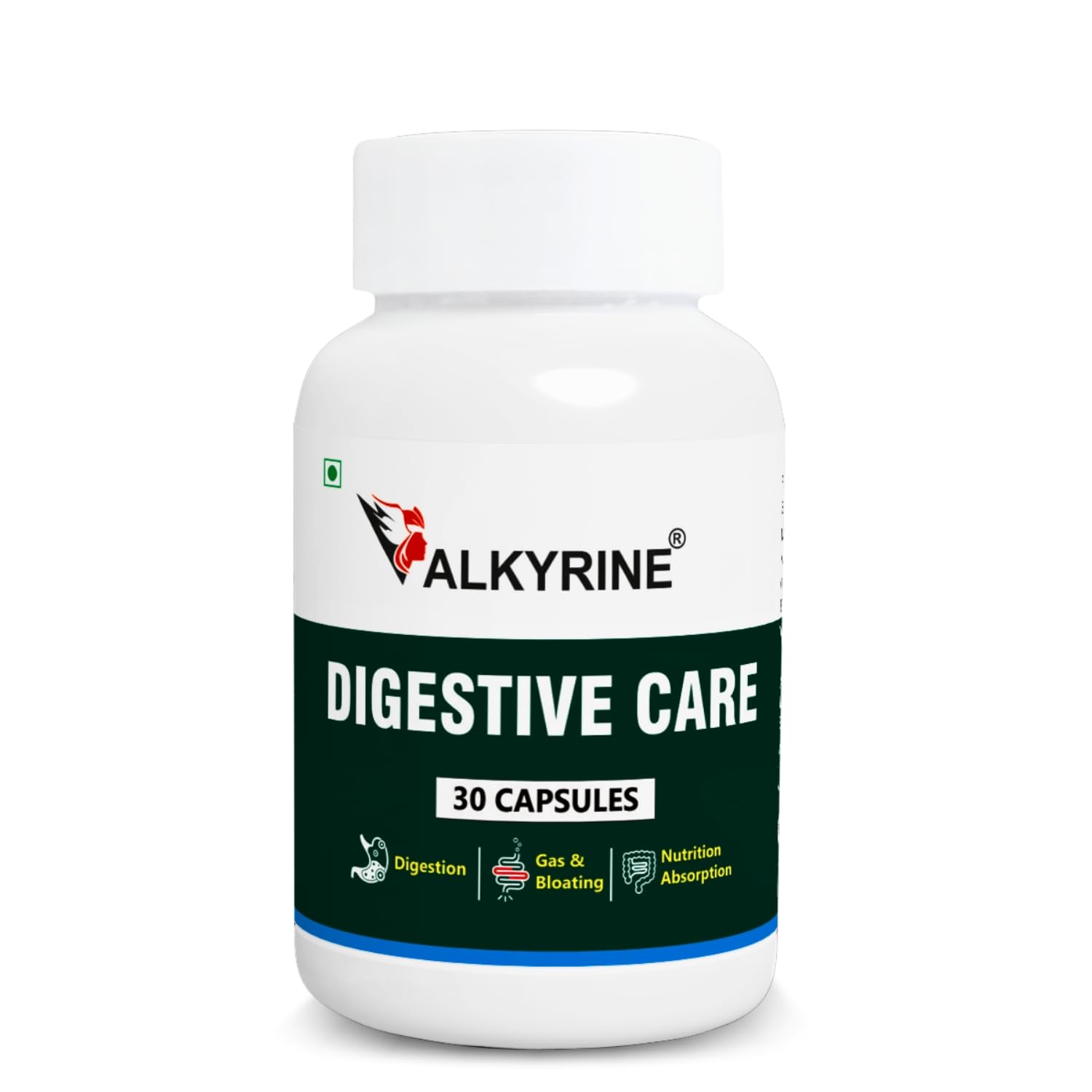 Valkyrine Digestive Care, Soothe & Support Digestion Naturally | 30 Capsules, 50gm 0.1lbs