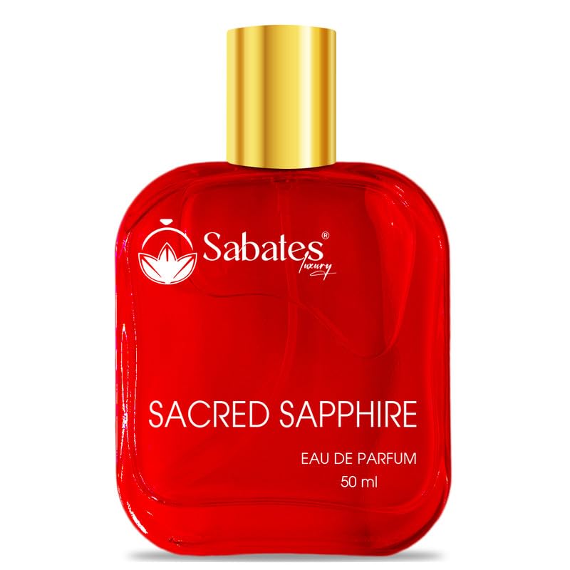 Sabates Sacred Sapphire Eau De Parfum 50ml 1.6 Fl.oz. | Long Lasting Instant Freshness, Anytime / Anywhere | 100% Liquid Perfume Without Gas