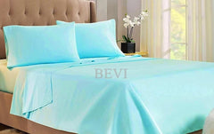 Bedsheet For Double Bed With 2 Matching Pillow Covers - Size 90 X 95 Inches, Aqua | 300 Thread Count - Soft, Durable & Breathable Fabric Perfect For Daily Use Or Gifting Bedsheet