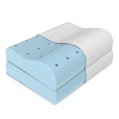 Contour Memory Foam Pillow, Orthopedic Pillow For Sleeping, White - 19 X 11 X 3.5 Inch | Cervical Pillow For Neck & Shoulder Support, Improves Posture & Spinal Alignment - Set Of 2