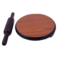 Brown Wooden Chakla With Wooden Rolling Pin Or Belan - 9 Inch | Roti Maker, Rolling Board