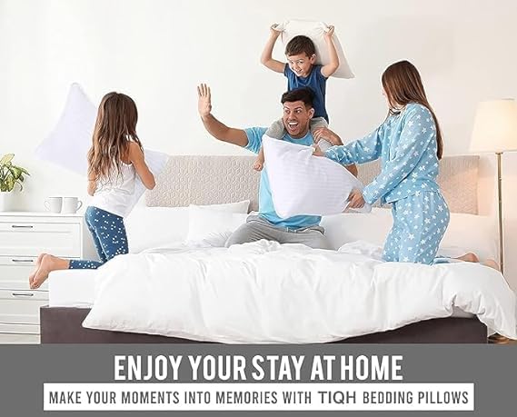 Bed Pillows, Down Alternative Bedding Cooling Pillow For Sleeping, White, Standard Size - 27 X 17 Inch | Soft & Breathable Cover, Soft Pillow, Easy Care, Comfortable Pillow - Pack Of 4