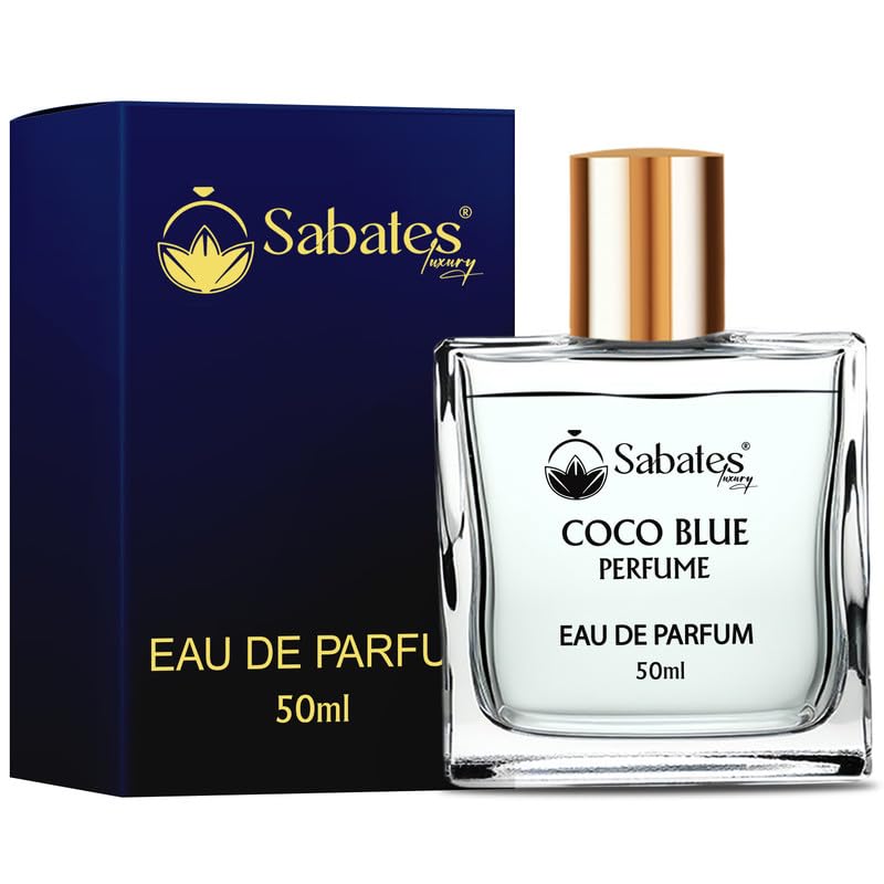 Sabates Coco Blue Eau De Parfum 50ml 1.6 Fl.oz. | Long Lasting Date Night Fragrance For Men