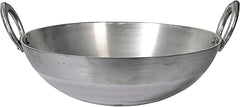 Silver Aluminium Kadhai, 19 Liters - Premium Range Of Aluminum Kadhai Deep Kadai | Non Induction Kadai, Non Stick Kadai, Deep Cooking