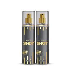 Layer'r Shot Iconic Fragrant Body Spray For Men | Long Lasting Fragrance 135ml 4.56 Fl.oz. Each Pack Of 2