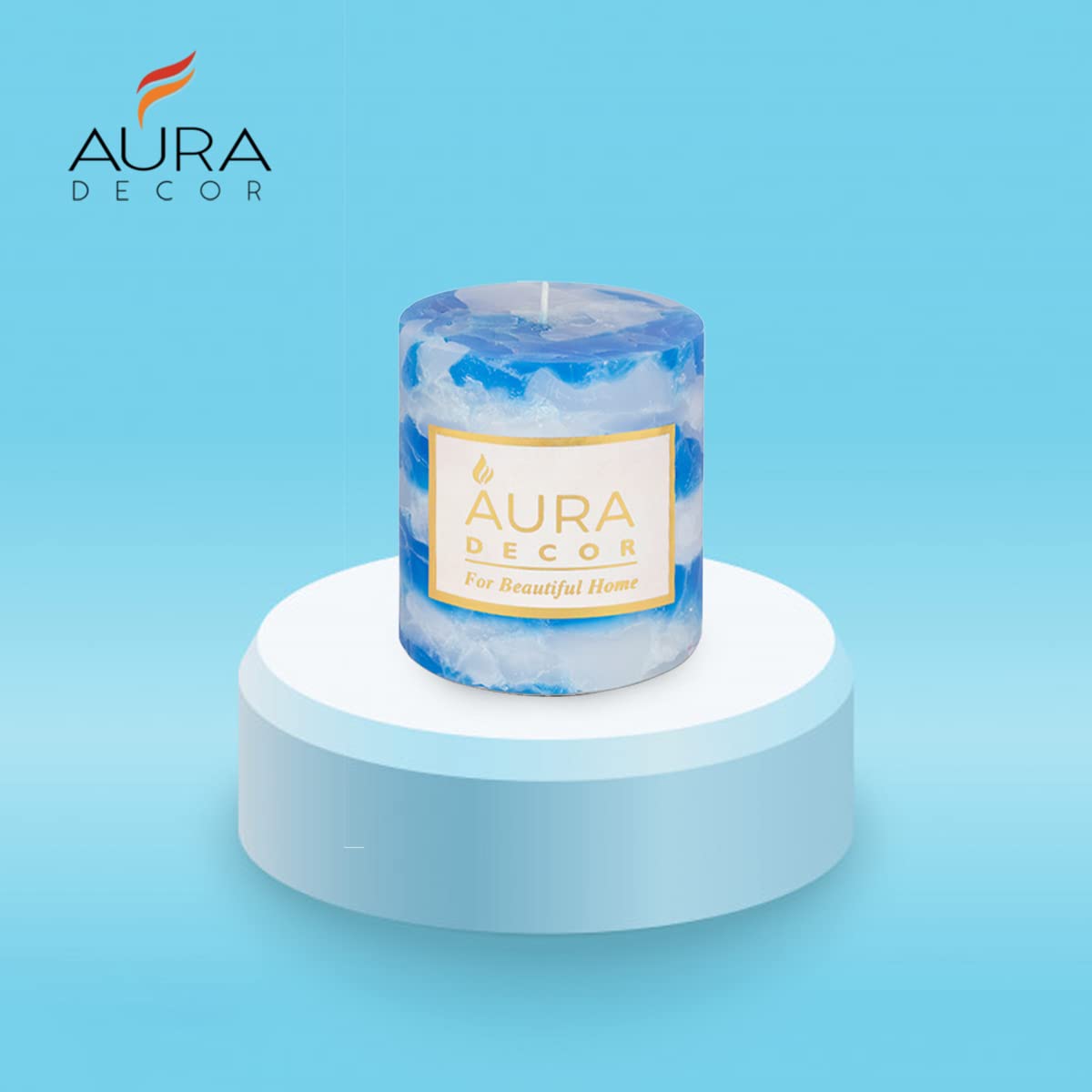 SEA BREEZE CHUNK HIGHLY FRAGRANCE PILLAR CANDLE SET OF 2 | 3INCH*6INCH EACH