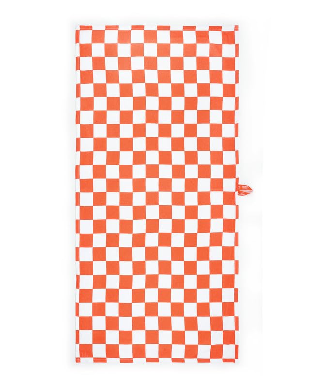 Thirsty Towel By Doctor Towels Bamboo Bath Towel 460 Gsm | Citrus Checkered Design | Herringbone Weave Fabric (Citrus Checkered)